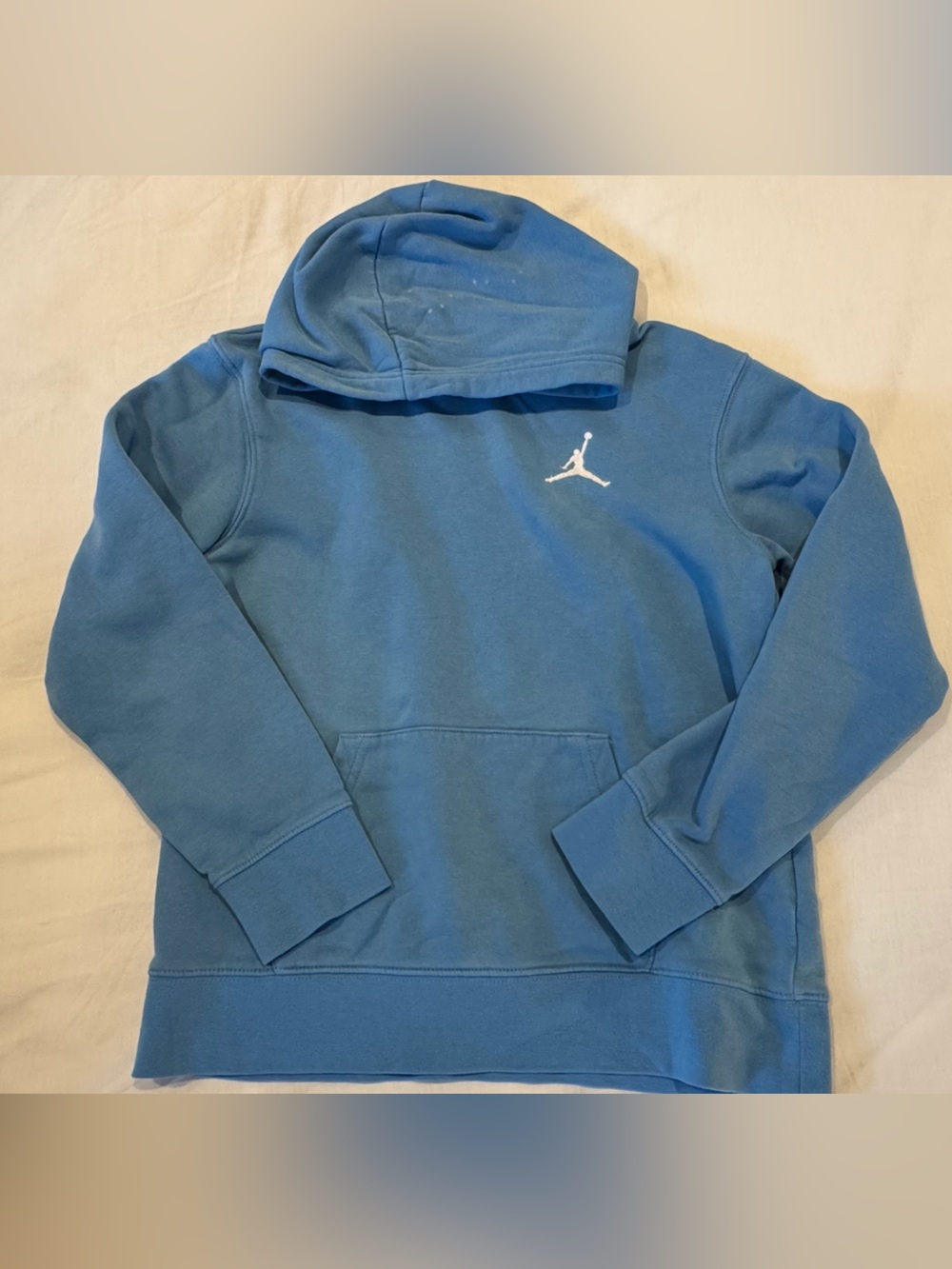 Jordan L Youth Hoodie in Blue with White Jumpman and Bottoms size youth medium